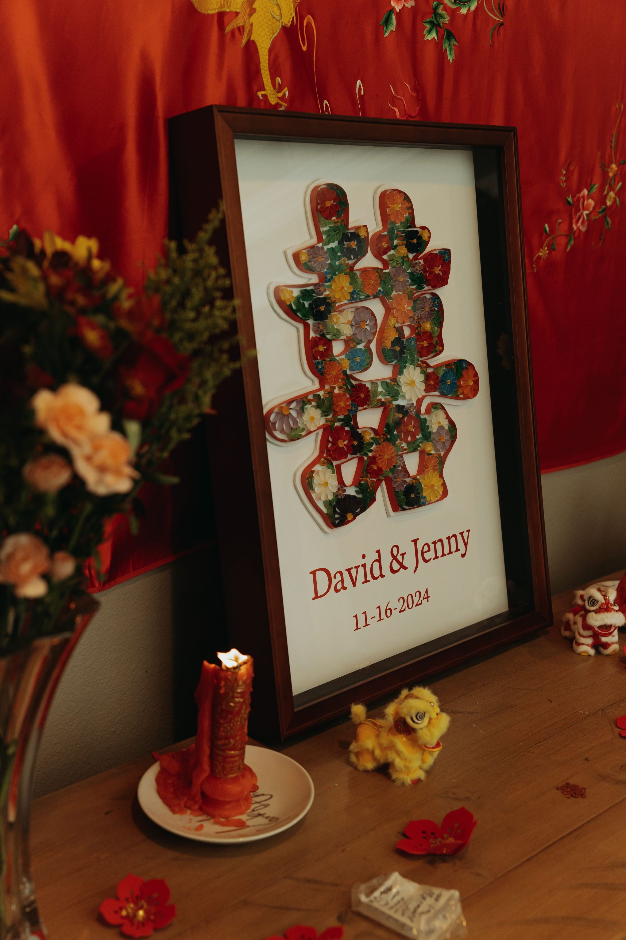 David and Jenny sign for wedding